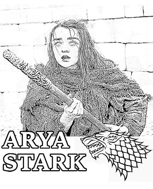 Kolorowanka Arya Stark
