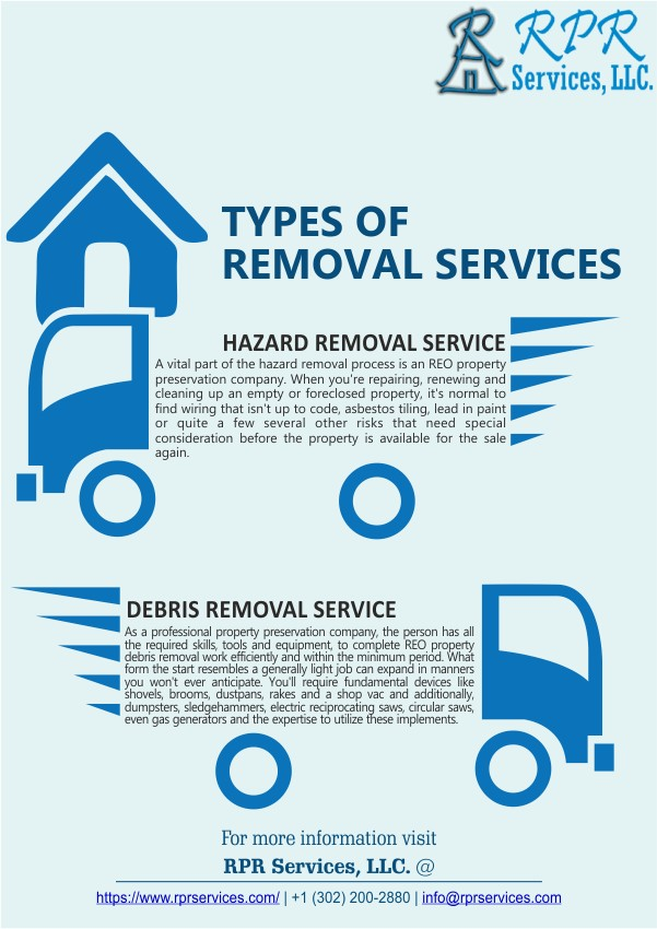 What is hazardous debris removal services in the property preservation business?