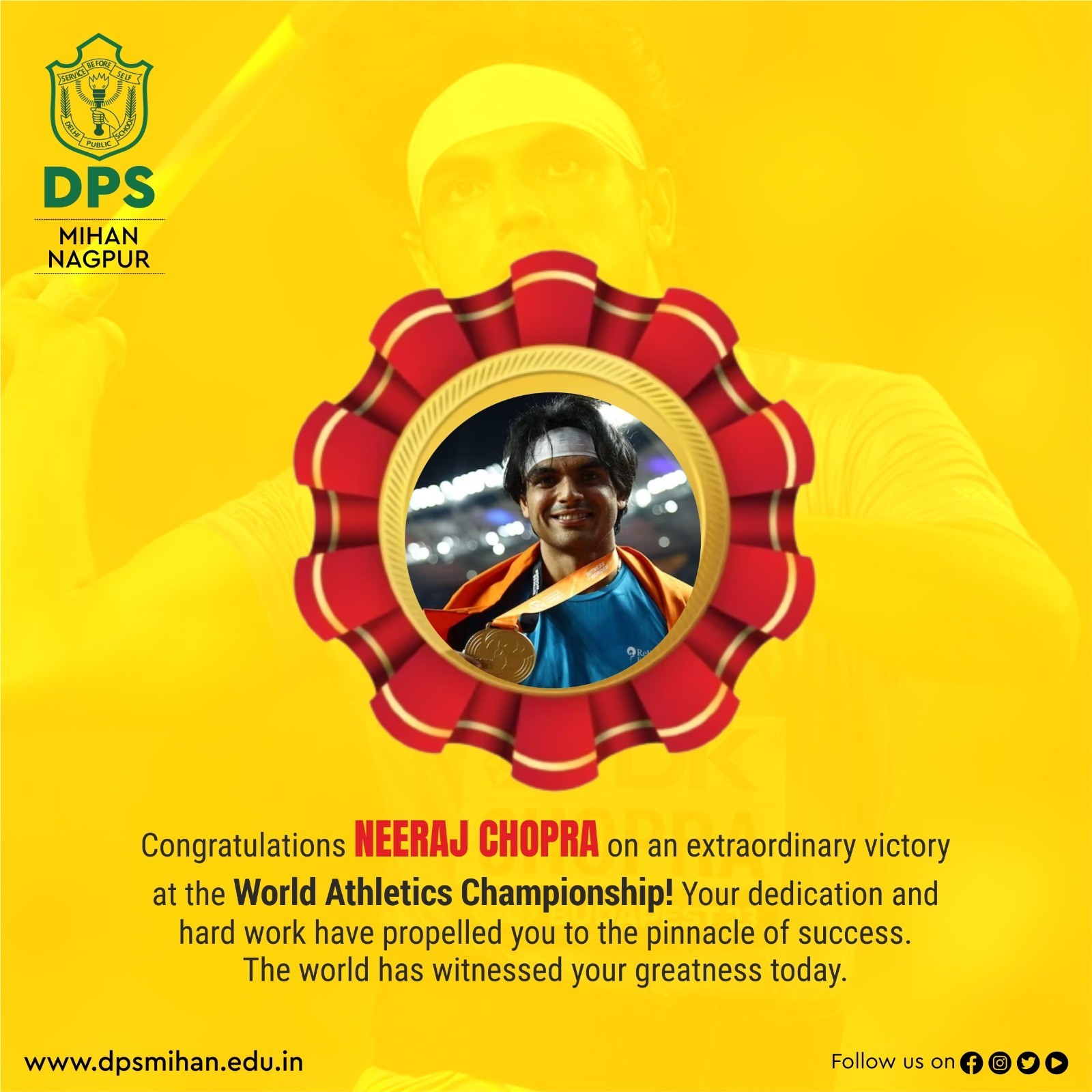 Congratulations Neeraj Chopra on an victory at World Athletics Championshion
