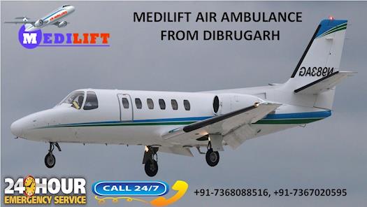 Now Get Medilift Air Ambulance in Dibrugarh with Full ICU Support