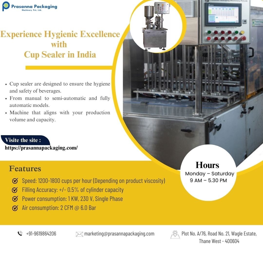 Experience Hygienic Excellence with Cup Sealer in India