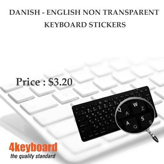 Non transparent Danish Keyboard Stickers