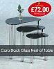 Buy Cara Black Glass Nest of Table | Furniture Direct UK