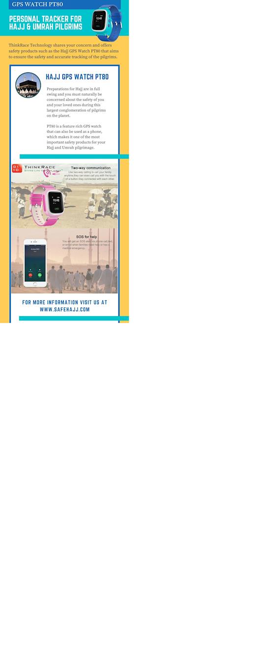 Safety Device for Hajj & Umrah Pilgrims - Hajj GPS Watch PT80