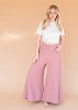 Women’s High-Waisted Wide Leg Sweatpants in Dusty Rose