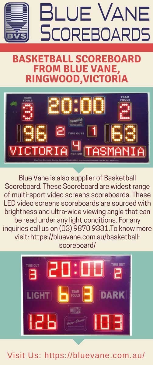 Buy Basketball Scoreboard Australia from Blue Vane, Ringwood, VIC