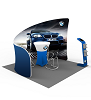 Smart-Fit Curved Tension Fabric Display with Graphics