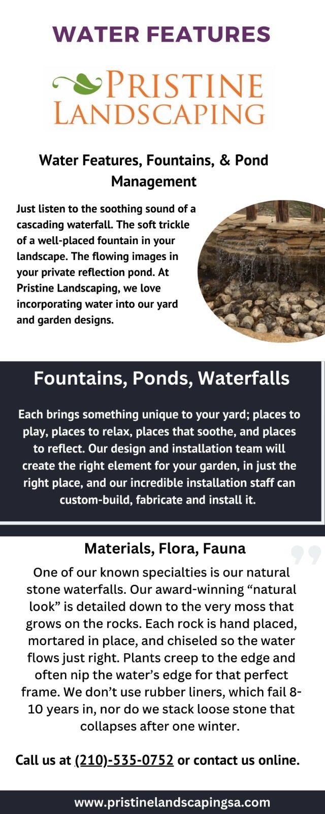 Water Features, Fountains, & Pond Management