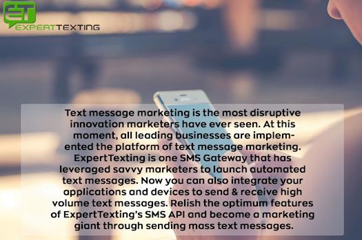 Text message marketing is the most disruptive innovation marketers have ever seen. 