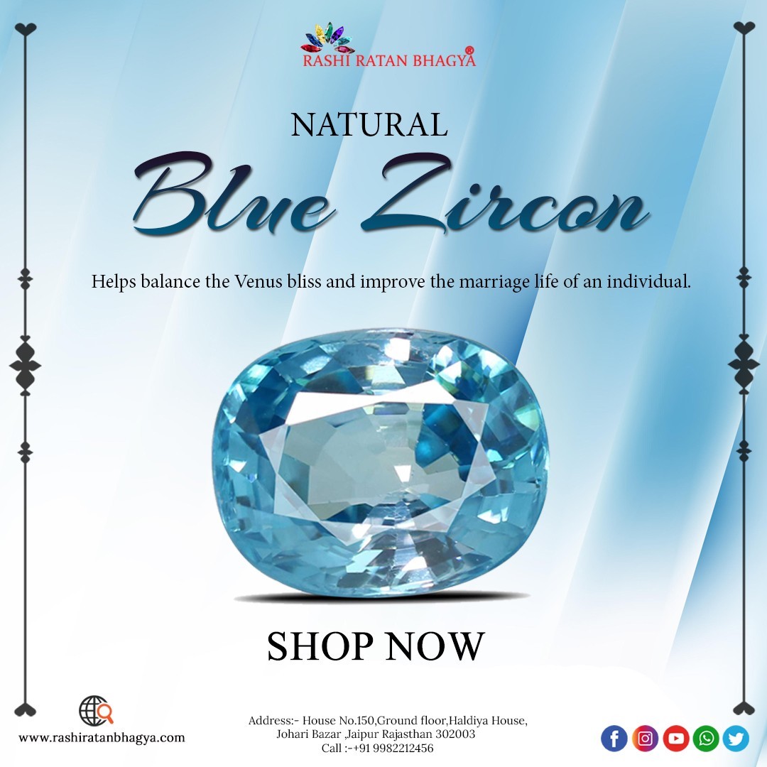 Buy Blue Zircon Stone online From RashiRatanBhagya  at wholesale price