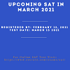 Upcoming SAT in march 2021