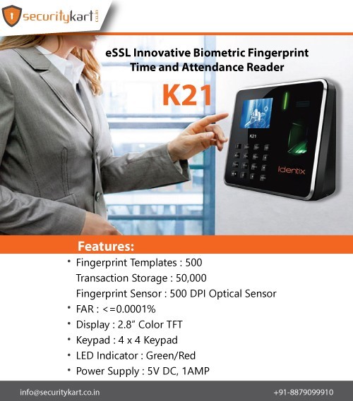 Buy ESSL K21 Biometric Fingerprint Time & Attendance Machine in Mumbai
