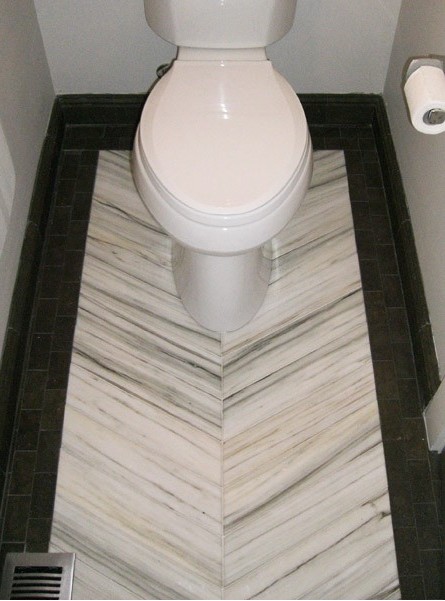 Exact Tile Inc - Tiled Powder Room Floor - exacttile.com