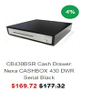 CB430BSR Cash Drawer: Nexa CASHBOX 430 DWR Serial Black