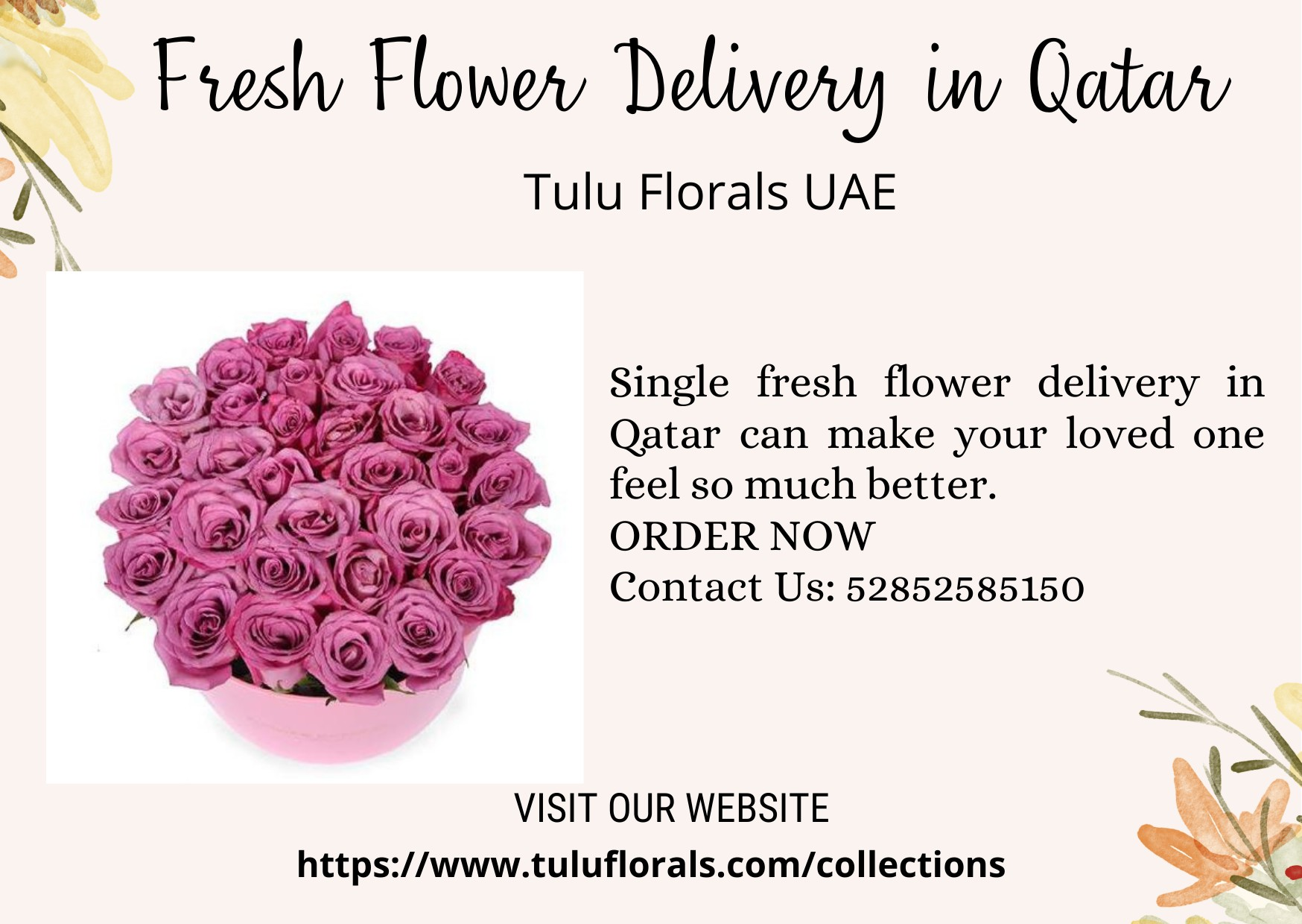 Fresh Flower Delivery in Qatar | Tuluflorals - UAE