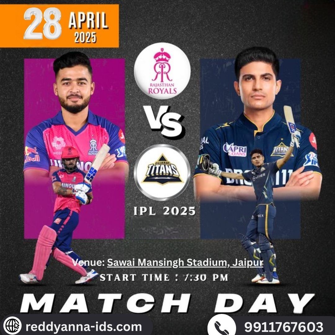 Reddy Anna Bet Tips for RR vs GT Clash