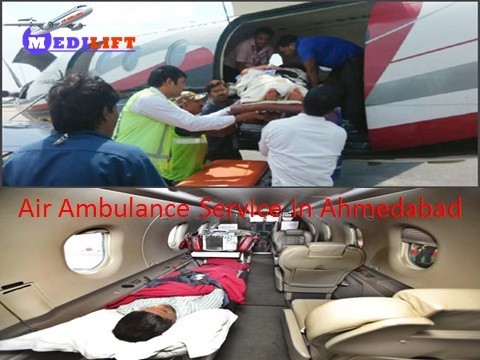 Commercial Air Ambulance Service in Ahmedabad by Medilift