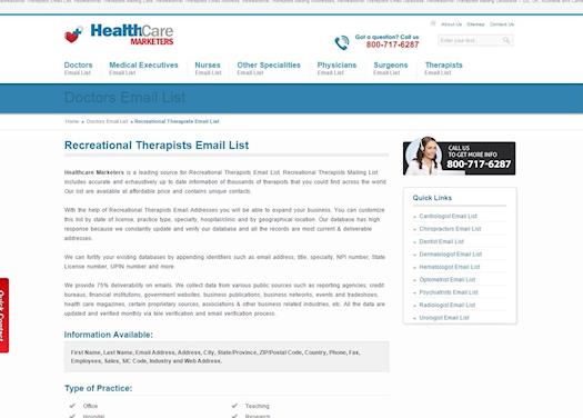Recreational Therapist E-mail Lists offers you a wide array of selections to choose from for your bu