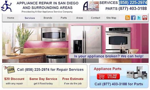 Appliance Repair in San Diego County, (858) 225-2974