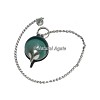 Green Onyx Ball With Silver Chain Pendulums