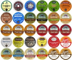 30-Count Top Brand Coffee, Tea, Cider, Hot Cocoa, Variety Sample Pack. Single  Serve Cups for Keurig