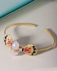 Pink Stone Studded Cuff Bracelet