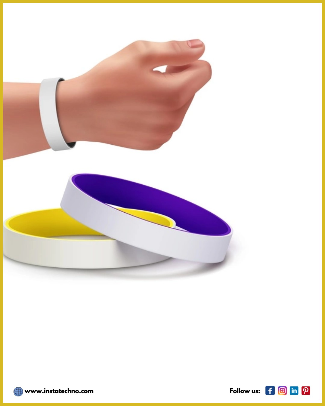 half inch color filled wristbands