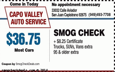 CAPO VALLEY-SMOG COUPON