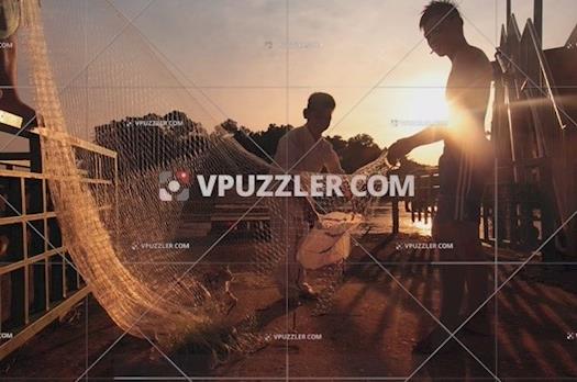 Stock Image - Fishermen, ASIA, BRUNEI DARUSSALAM