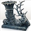 Bronze trophy stag head display planter