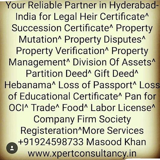 Extending Legal Paralegal services to Hyderabadis in India n Abroad!