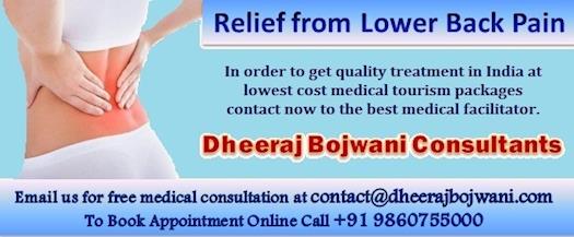 Treatment of low back pain in India at affordable cost; get your back pain cured in just 3 days