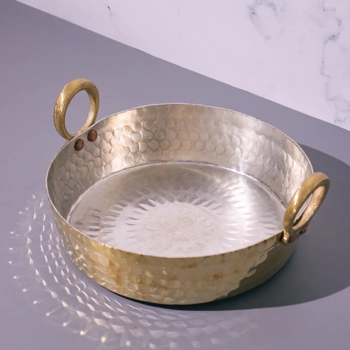 Zishta Traditional Brass Cooking Pan-Jalebi Tray