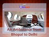 Emergency ICU Facility Air Ambulance Bhopal to Delhi by Medilift