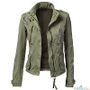 Black Zipper Green Army Jacket