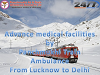 Advance Medical Facilities by Panchmukhi Train Ambulance Lucknow to Delhi