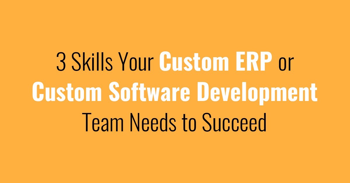 3 Skills Your Custom ERP or Custom Software Development Team Needs to Succeed