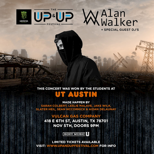 Alan Walker Concert at UT AUSTIN on NOV 6th 2017