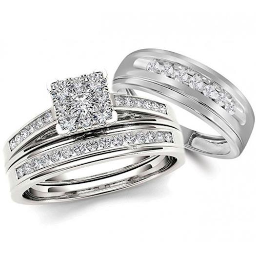 Trio Wedding Sets for Him and Her
