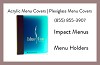 menu presentation cover, restaurant acrylic menu covers