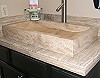 Tiled Backsplash and Natural Stone Sink