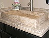 Tiled Backsplash and Natural Stone Sink