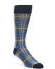 Blue, Grey and White Tweed Check Socks