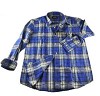Cream and Blue Check Flannel Shirts