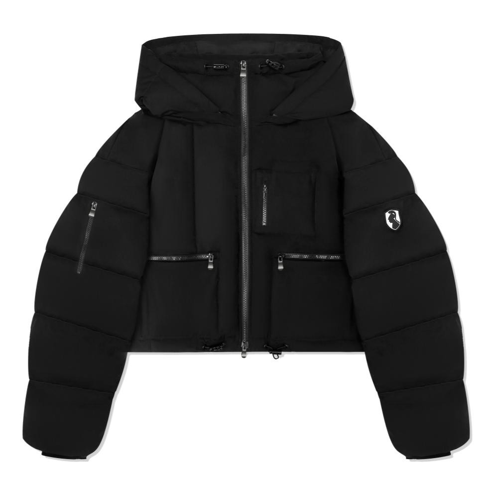 Black Cropped Puffer Jacket