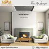 Living Room remodel with Fireplace & Indoor Landscaping using shades of Grey.