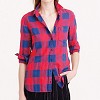 Red and Blue Box Check Flannel Shirt