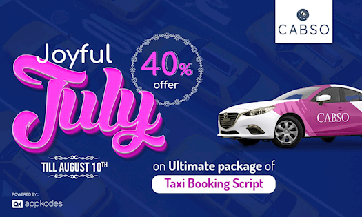 Now avail a taxi booking script on 40% off