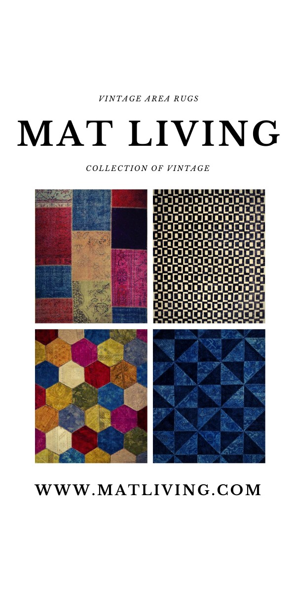 Vintage Bold Geometric Tufted Indigo Look Tile Blue/Turquoise Area Rug Carpet Sale