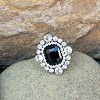 Black Crystal Ring for Women